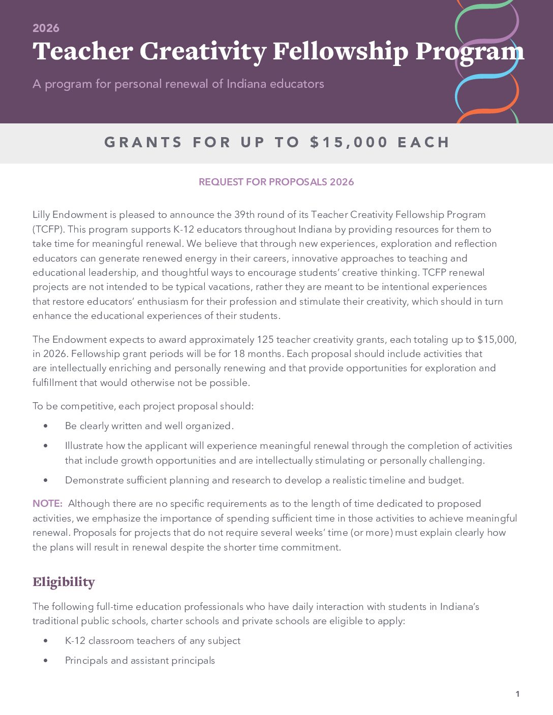 teacher-creativity-rfp 2026 - Lilly Endowment